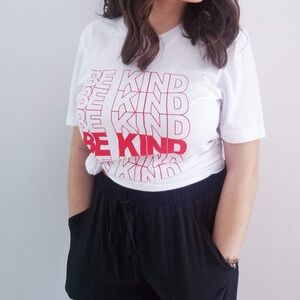 White and Red Graphic Kids T-Shirt